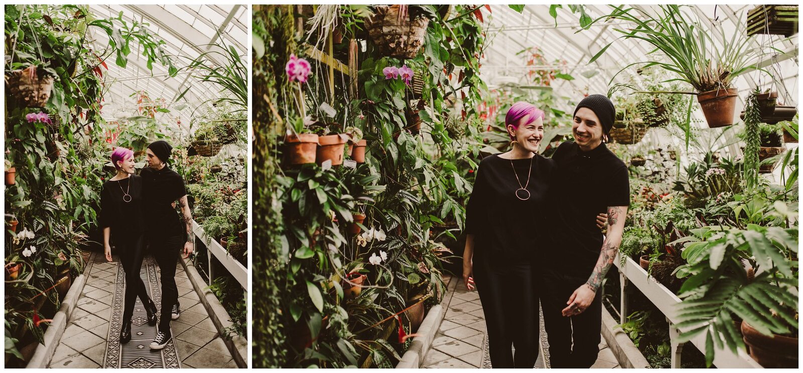 conservatory of flowers engagement session