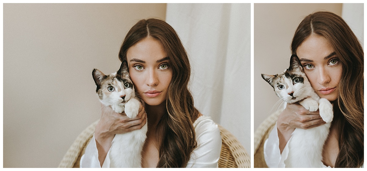 girl and cat photo shoot