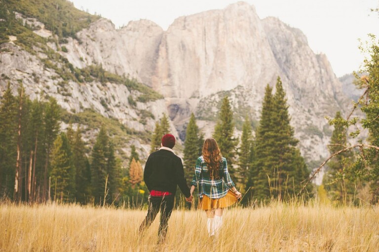 yosemite falls in autumn