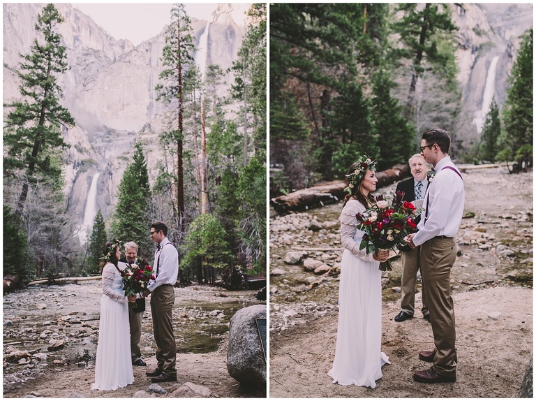 yosemite waterfall wedding