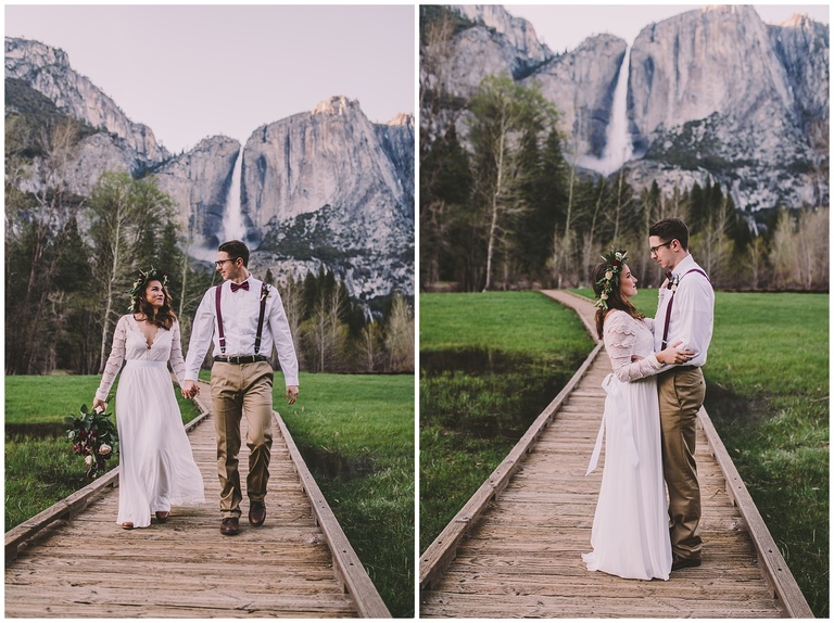 Yosemite National Park waterfall elopement 