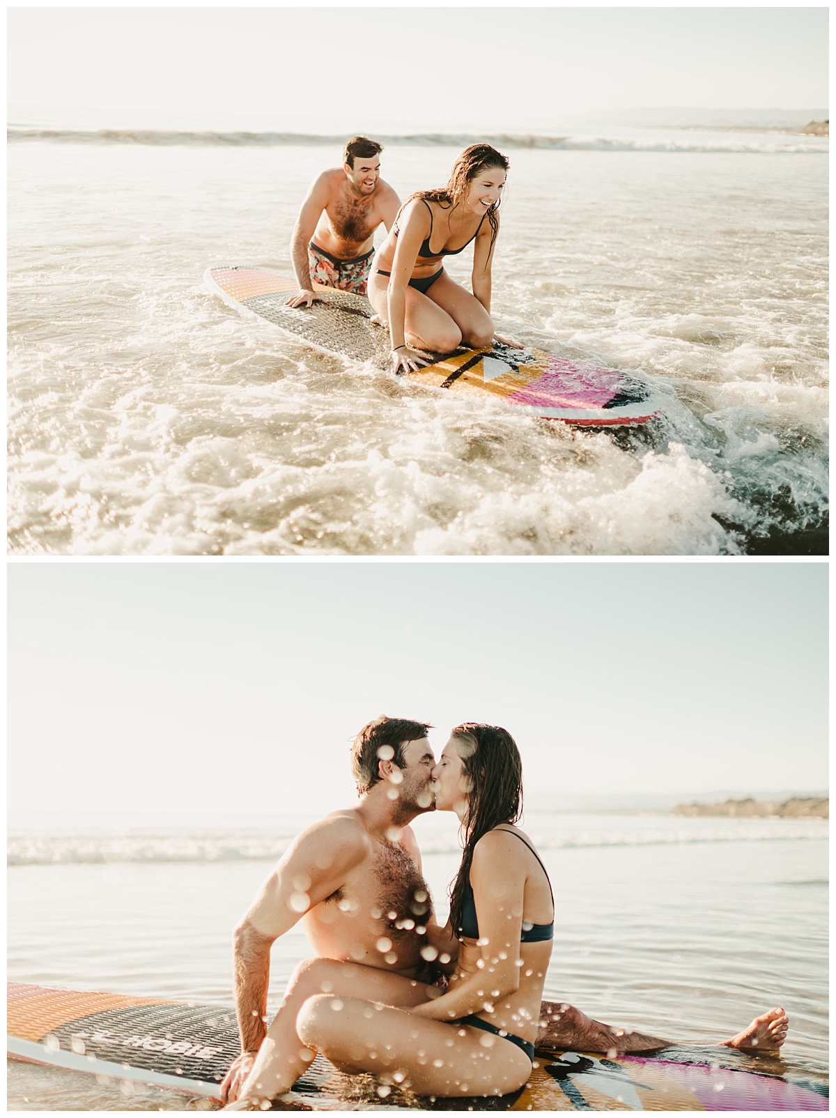 santa barbara surfing engagement session