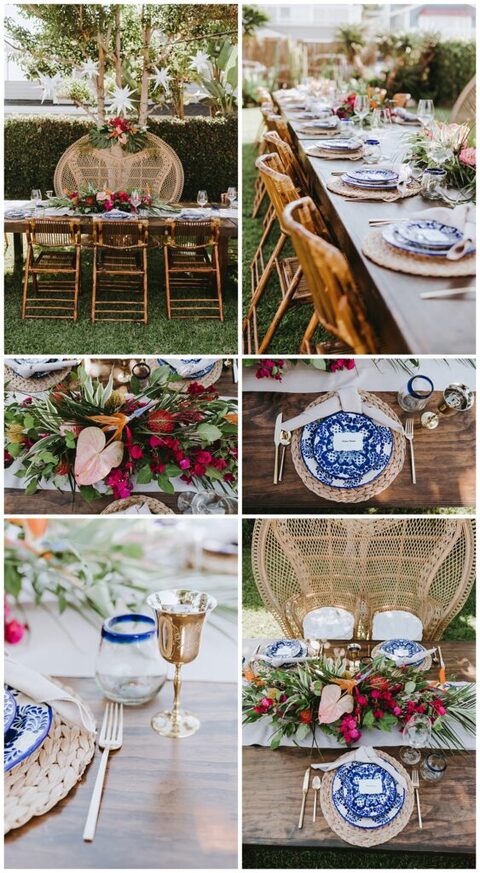 tropical backyard mirco wedding
