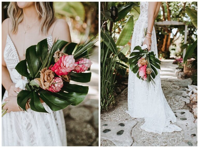 tropical backyard mirco wedding
