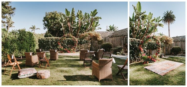 tropical San clemente backyard wedding
