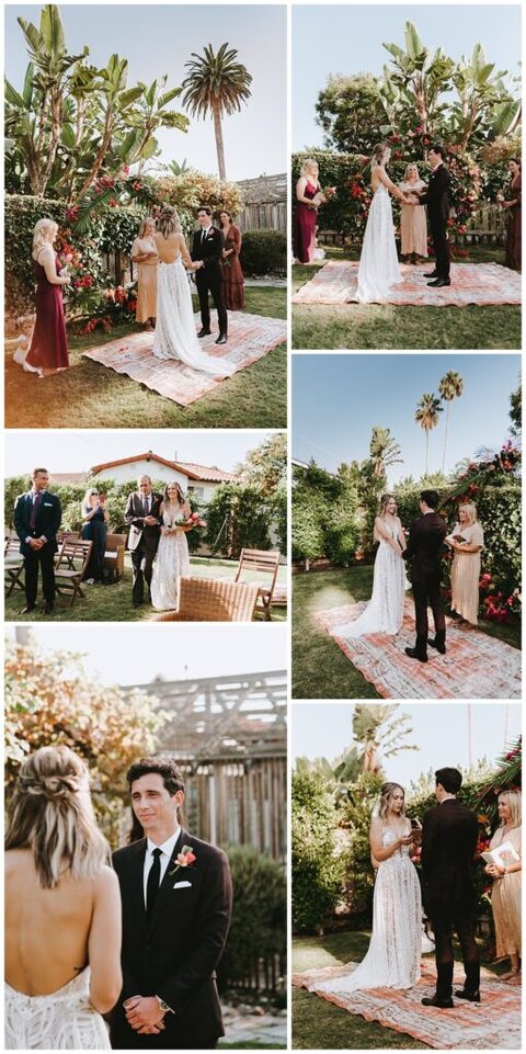 tropical San clemente backyard wedding