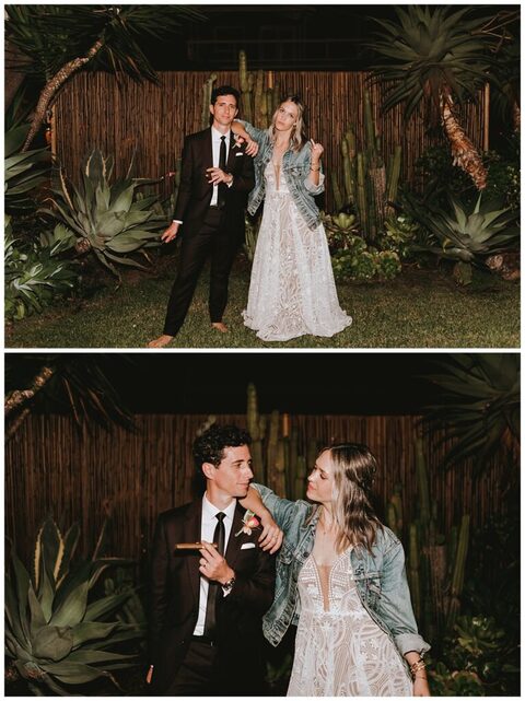 tropical backyard mirco wedding