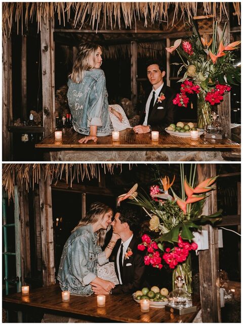 tropical backyard mirco wedding