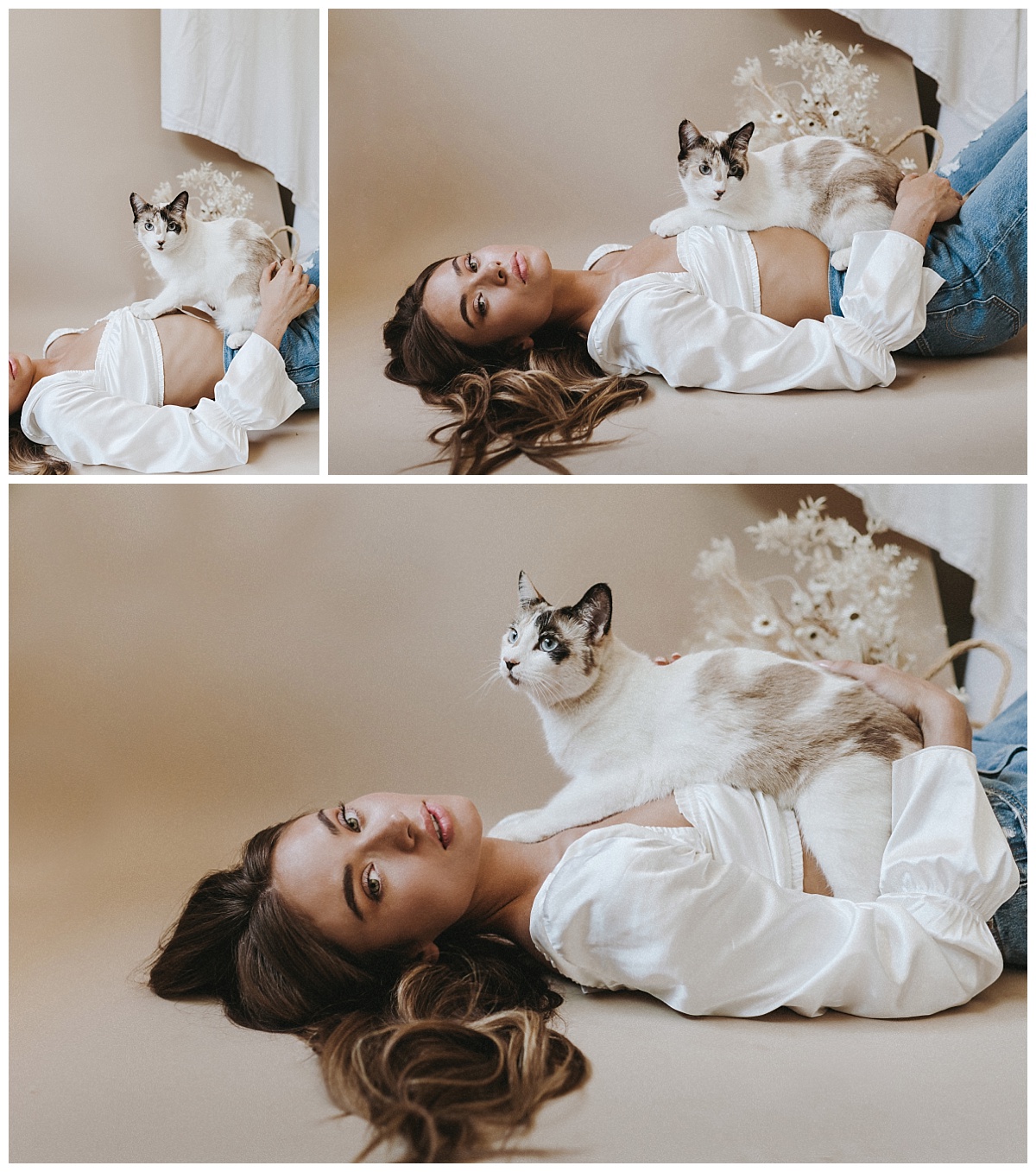 girl and cat photo shoot